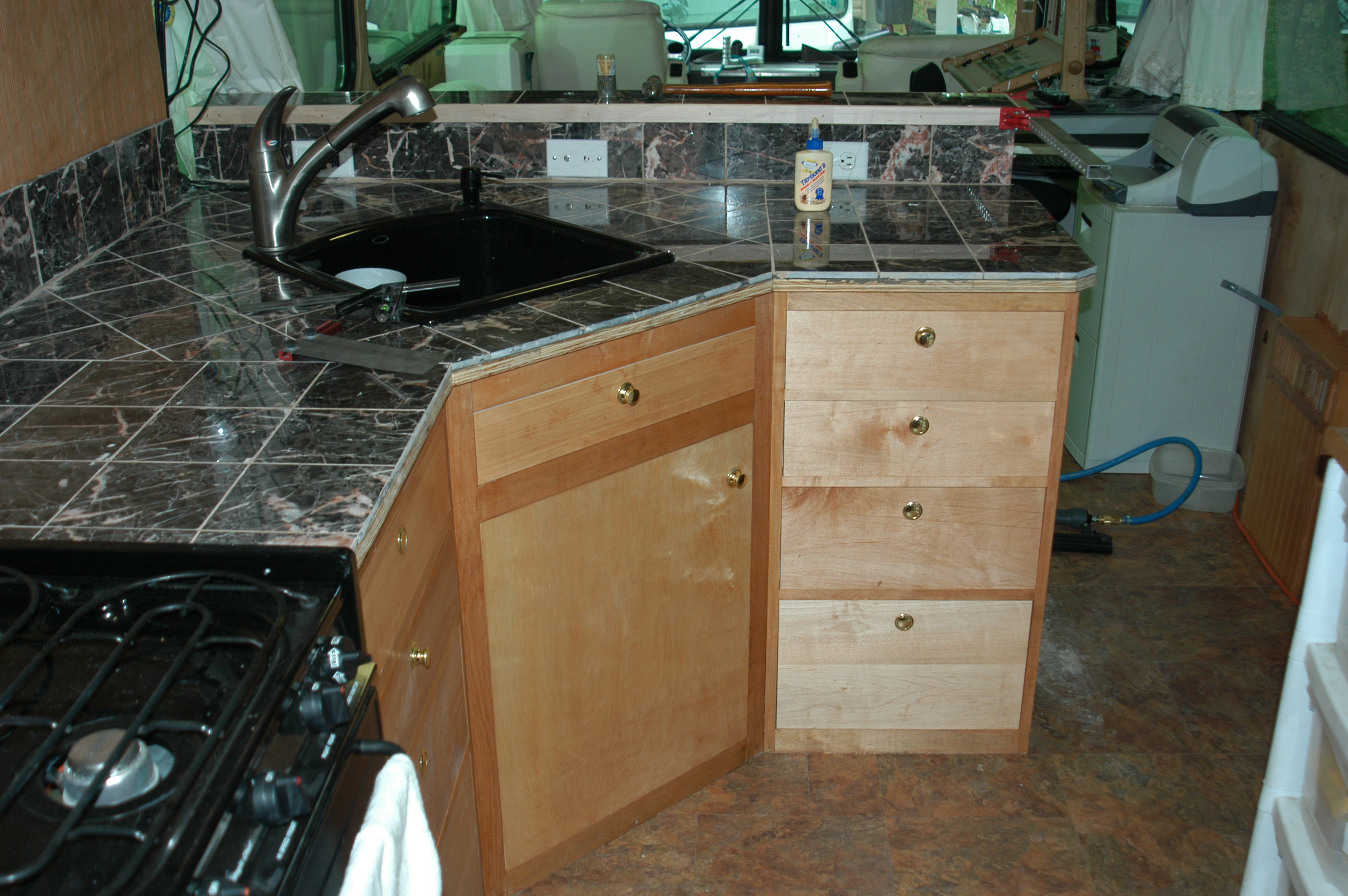 Kitchen Area of the Bus